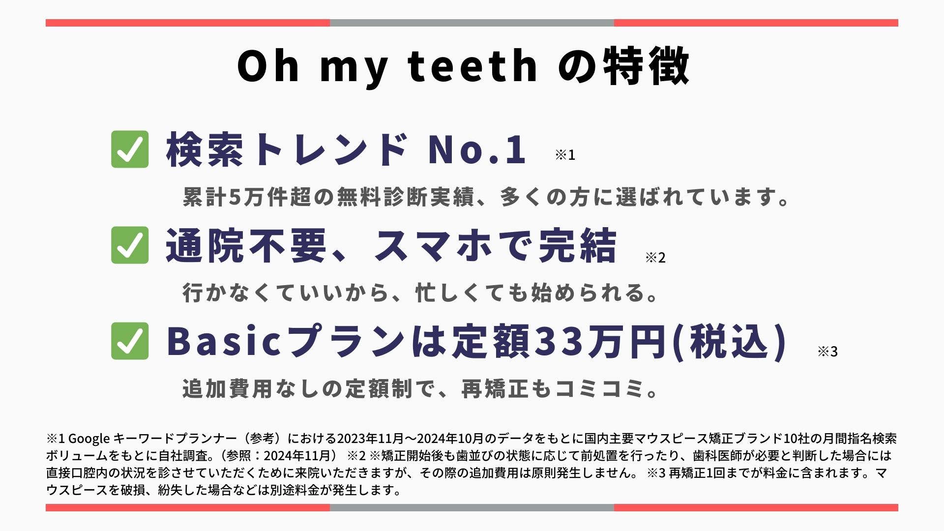 Oh my teethの特徴